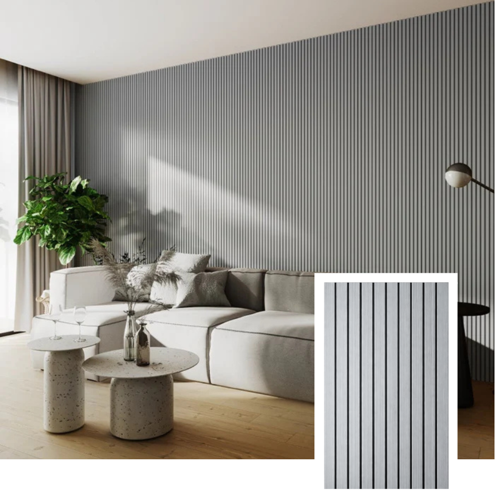 ZULIAN™ Acoustic Slat Panel — Smoked Oak (2.7m × 1.10m)