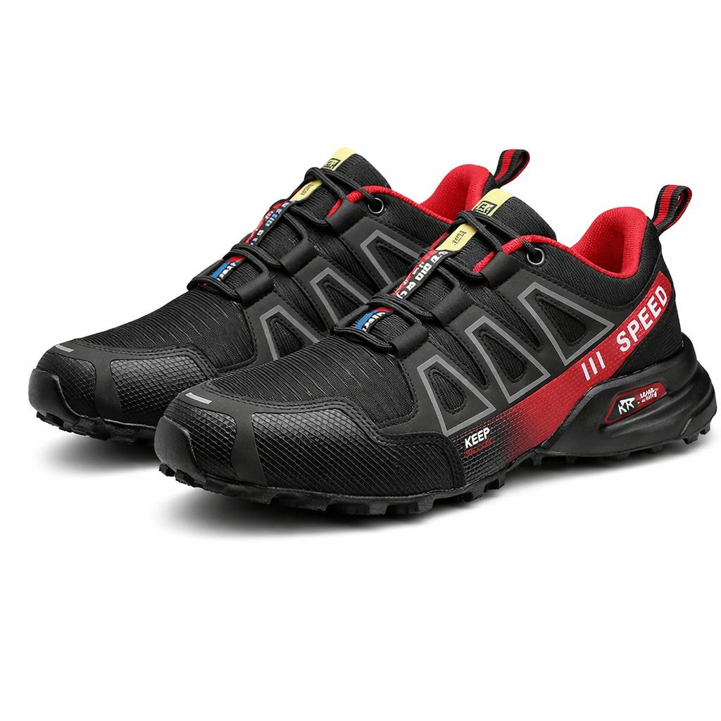 Herren Trailrunning-Schuh Schwarz & Rot – Performance und Komfort