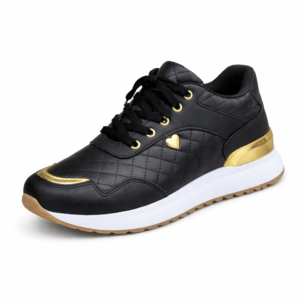 Orthopädischer Damen-Sneaker Schwarz – Komfortsohle & täglicher Halt