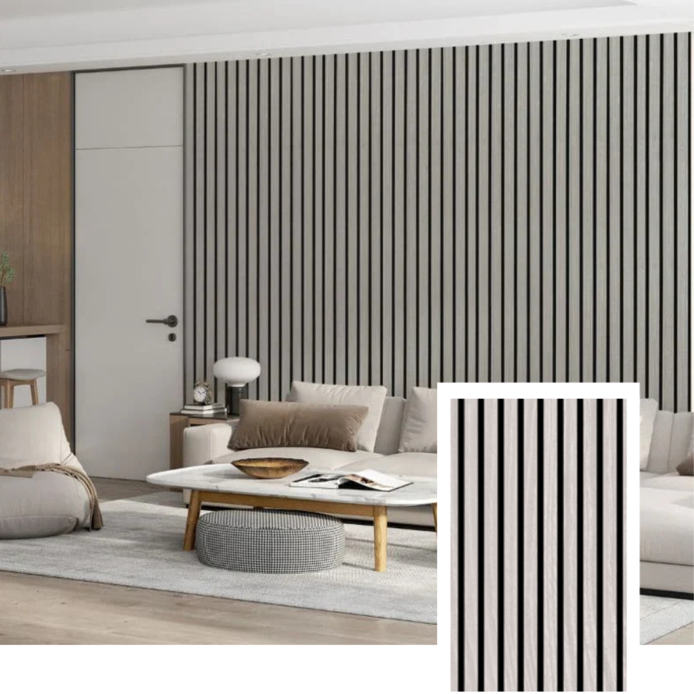 ZULIAN™ Acoustic Slat Panel — Smoked Oak (2.7m × 1.10m)