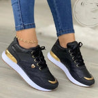 Orthopädischer Damen-Sneaker Schwarz – Komfortsohle & täglicher Halt